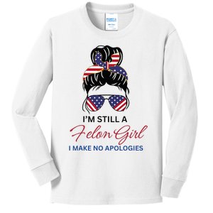 IM Still A Felon Girl 2024 Funny Election Kids Long Sleeve Shirt