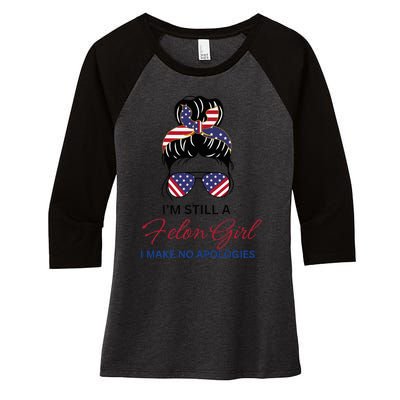 IM Still A Felon Girl 2024 Funny Election Women's Tri-Blend 3/4-Sleeve Raglan Shirt