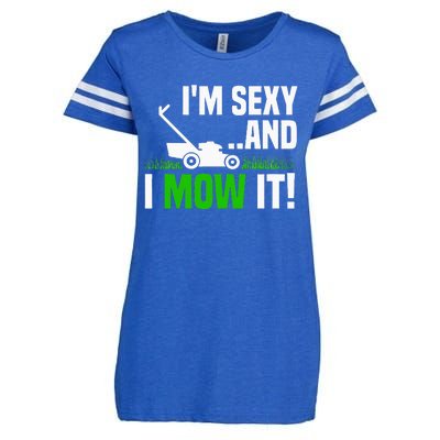 IM Sexy And I Mow It Lawn Mowing Funny Gardening Enza Ladies Jersey Football T-Shirt