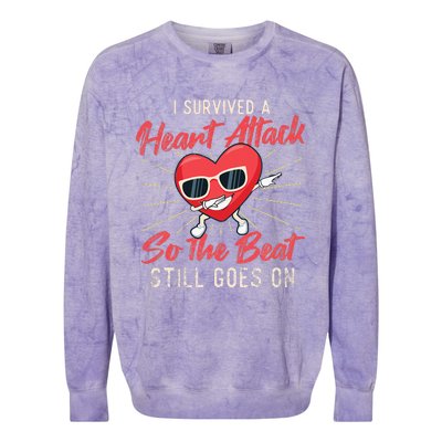 I Survived A Heart Attack Heart Attack Survivor Recovery Colorblast Crewneck Sweatshirt