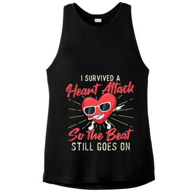 I Survived A Heart Attack Heart Attack Survivor Recovery Ladies PosiCharge Tri-Blend Wicking Tank