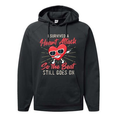 I Survived A Heart Attack Heart Attack Survivor Recovery Performance Fleece Hoodie