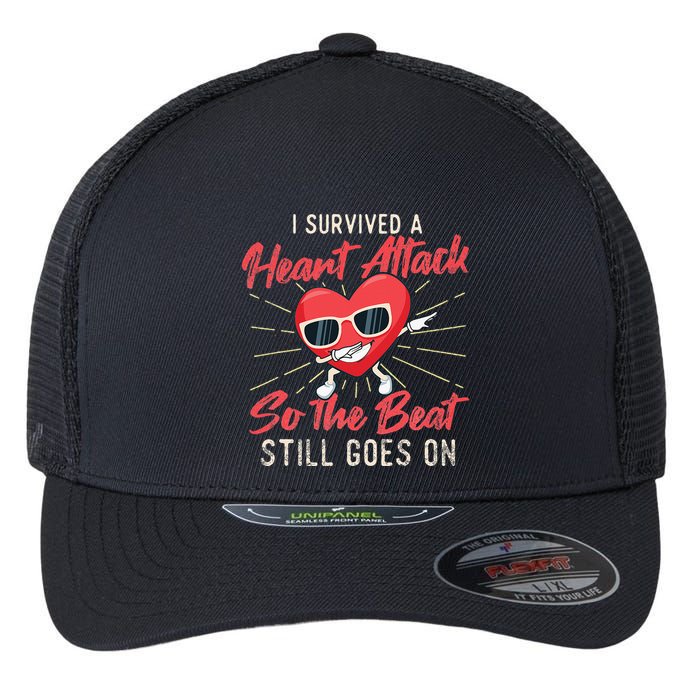 I Survived A Heart Attack Heart Attack Survivor Recovery Flexfit Unipanel Trucker Cap