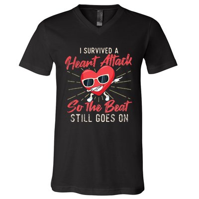 I Survived A Heart Attack Heart Attack Survivor Recovery V-Neck T-Shirt