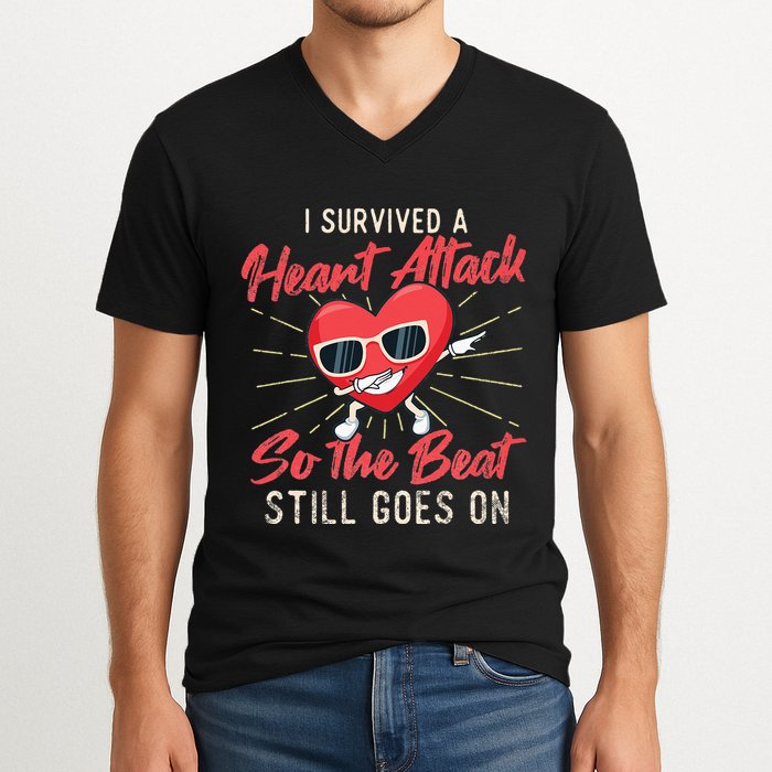 I Survived A Heart Attack Heart Attack Survivor Recovery V-Neck T-Shirt