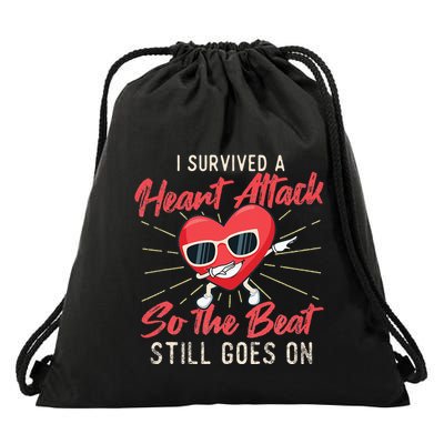 I Survived A Heart Attack Heart Attack Survivor Recovery Drawstring Bag