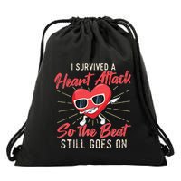 I Survived A Heart Attack Heart Attack Survivor Recovery Drawstring Bag