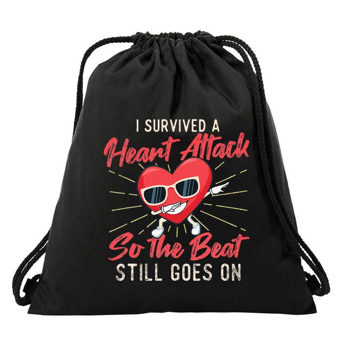 I Survived A Heart Attack Heart Attack Survivor Recovery Drawstring Bag