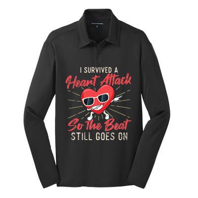 I Survived A Heart Attack Heart Attack Survivor Recovery Silk Touch Performance Long Sleeve Polo