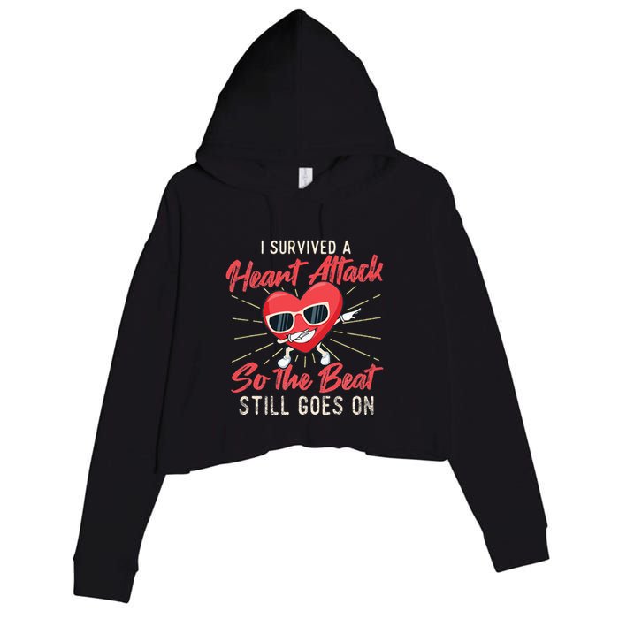 I Survived A Heart Attack Heart Attack Survivor Recovery Crop Fleece Hoodie