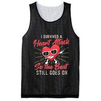 I Survived A Heart Attack Heart Attack Survivor Recovery Mesh Reversible Basketball Jersey Tank