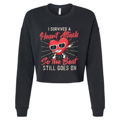 I Survived A Heart Attack Heart Attack Survivor Recovery Cropped Pullover Crew