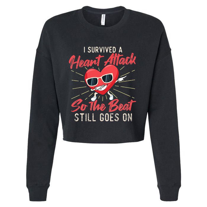 I Survived A Heart Attack Heart Attack Survivor Recovery Cropped Pullover Crew