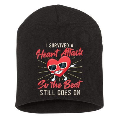I Survived A Heart Attack Heart Attack Survivor Recovery Short Acrylic Beanie