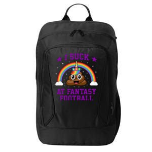 I Suck At Fantasy Football Loser Poop Unicorn Funny City Backpack