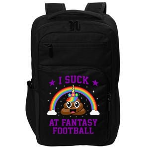 I Suck At Fantasy Football Loser Poop Unicorn Funny Impact Tech Backpack