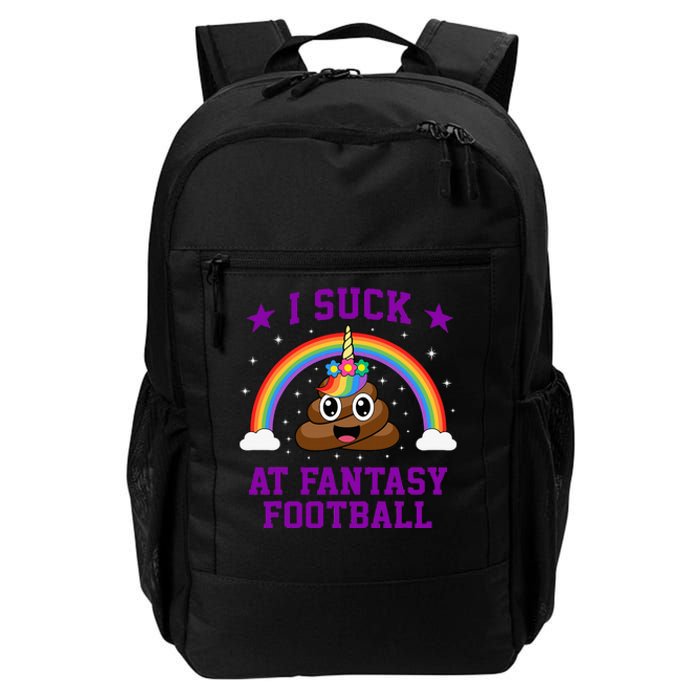 I Suck At Fantasy Football Loser Poop Unicorn Funny Daily Commute Backpack