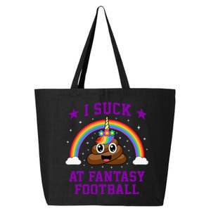 I Suck At Fantasy Football Loser Poop Unicorn Funny 25L Jumbo Tote