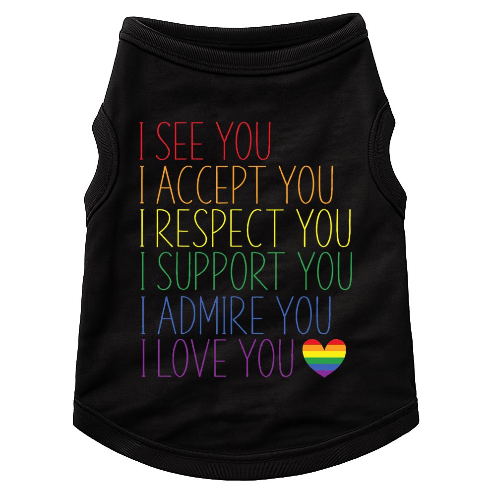 I See Accept Respect Support Admire Love You LGBTQ Doggie Tank