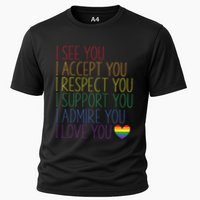 I See Accept Respect Support Admire Love You LGBTQ Cooling Performance Crew T-Shirt