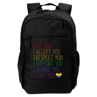 I See Accept Respect Support Admire Love You LGBTQ Backpack