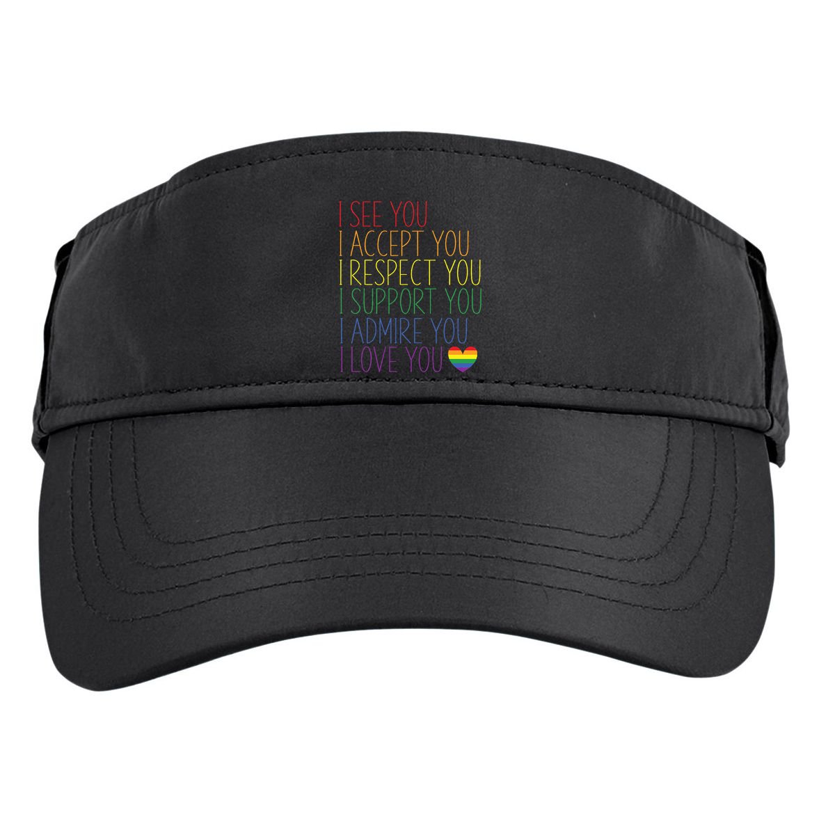 I See Accept Respect Support Admire Love You LGBTQ Adult Drive Performance Visor