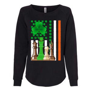 Irish Shamrock American Flag Chess Game St Patrick's Day Great Gift Womens California Wash Sweatshirt