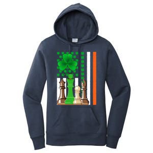 Irish Shamrock American Flag Chess Game St Patrick's Day Great Gift Women's Pullover Hoodie