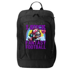 I Suck At Fantasy Football Unicorn Rainbow Loser Gift City Backpack