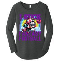 I Suck At Fantasy Football Unicorn Rainbow Loser Gift Women's Perfect Tri Tunic Long Sleeve Shirt