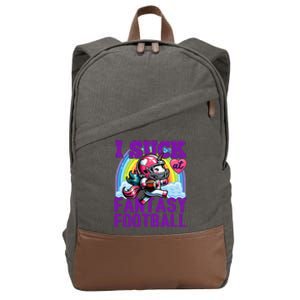 I Suck At Fantasy Football Unicorn Rainbow Loser Gift Cotton Canvas Backpack