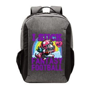 I Suck At Fantasy Football Unicorn Rainbow Loser Gift Vector Backpack