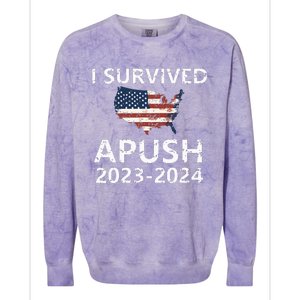 I Survived Apush 20232024 For Students Teacher Colorblast Crewneck Sweatshirt