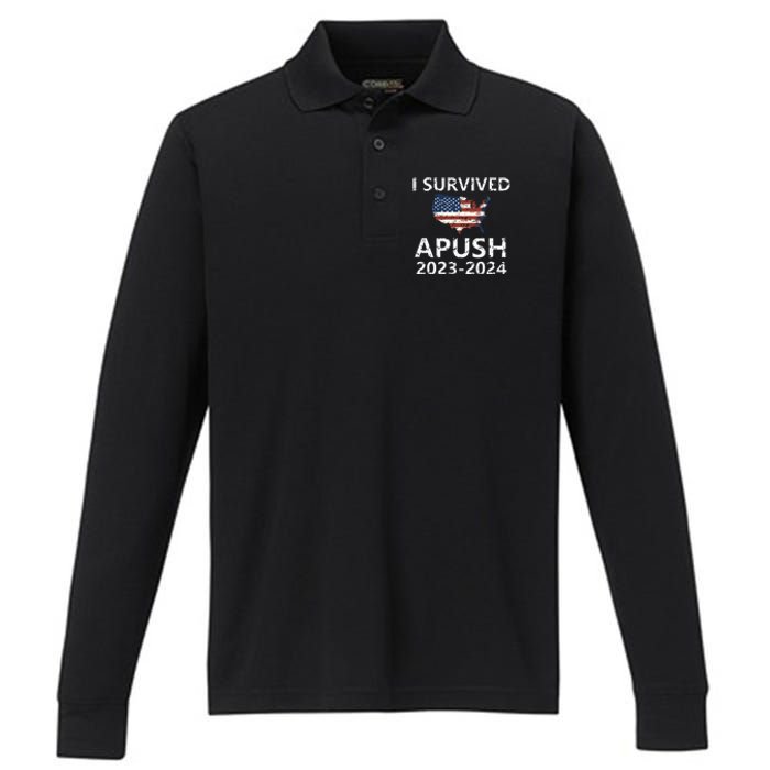 I Survived Apush 20232024 For Students Teacher Performance Long Sleeve Polo