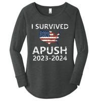 I Survived Apush 20232024 For Students Teacher Women's Perfect Tri Tunic Long Sleeve Shirt