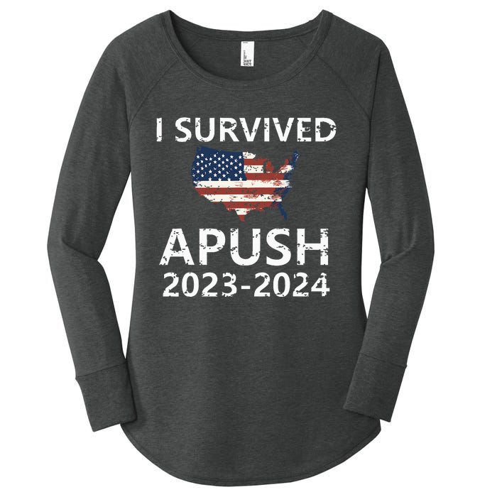 I Survived Apush 20232024 For Students Teacher Women's Perfect Tri Tunic Long Sleeve Shirt