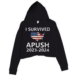 I Survived Apush 20232024 For Students Teacher Crop Fleece Hoodie