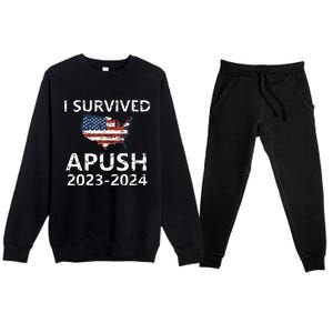 I Survived Apush 20232024 For Students Teacher Premium Crewneck Sweatsuit Set