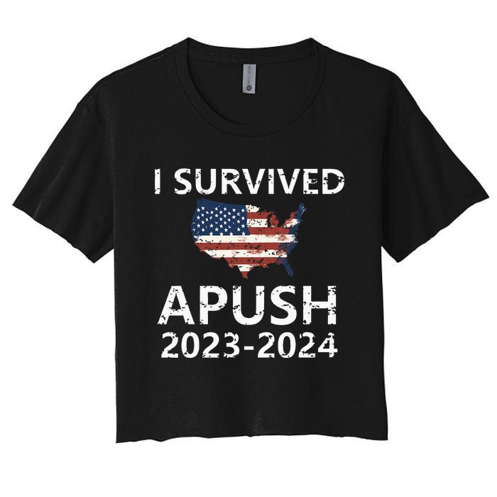 I Survived Apush 20232024 For Students Teacher Women's Crop Top Tee