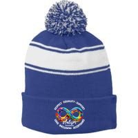 Infinity Symbol Autism Awareness Respect Equality Support Gift Stripe Pom Pom Beanie