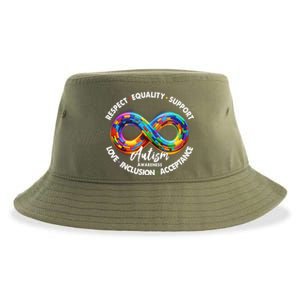 Infinity Symbol Autism Awareness Respect Equality Support Gift Sustainable Bucket Hat