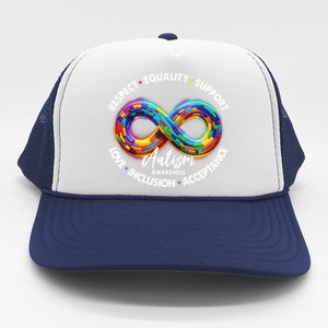 Infinity Symbol Autism Awareness Respect Equality Support Gift Trucker Hat