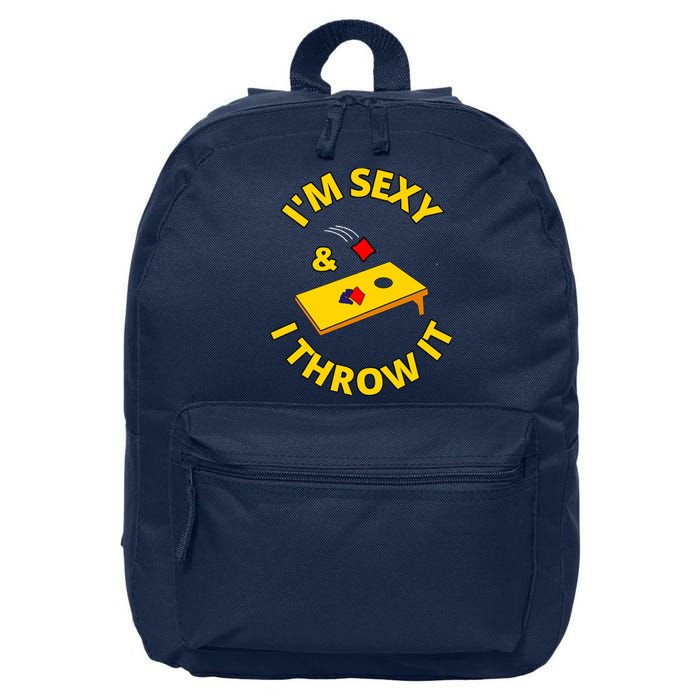 I'm Sexy And I Throw It Cornhole Bean Bag Sacks Corn Hole Premium 16 in Basic Backpack