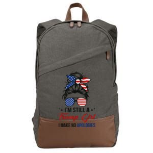 I'm Still A Trump Girl, I Make No Apologies Trump 2024 Cotton Canvas Backpack