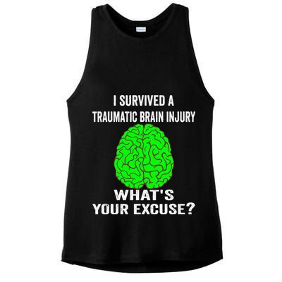 I Survived A Traumatic Brain Injury Whats Your Excuse Ladies PosiCharge Tri-Blend Wicking Tank