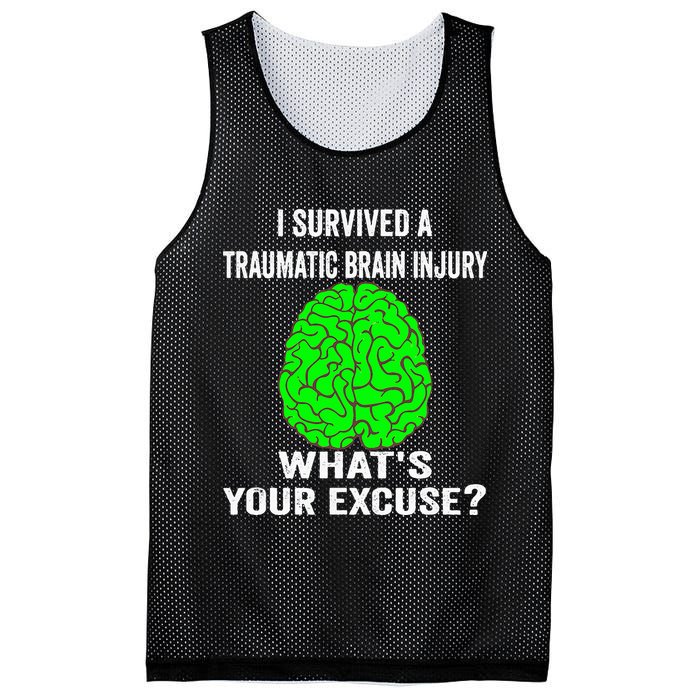 I Survived A Traumatic Brain Injury Whats Your Excuse Mesh Reversible Basketball Jersey Tank