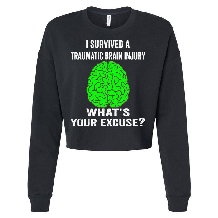 I Survived A Traumatic Brain Injury Whats Your Excuse Cropped Pullover Crew