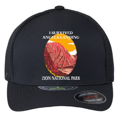 I Survived Angels Landing Hike Zion National Park Utah Flexfit Unipanel Trucker Cap