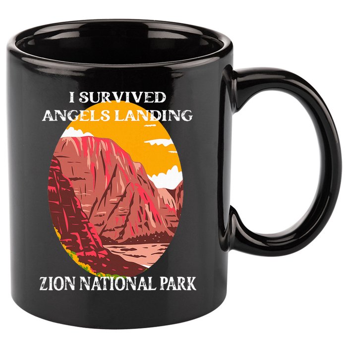 I Survived Angels Landing Hike Zion National Park Utah 11oz C Handle Ceramic Mug