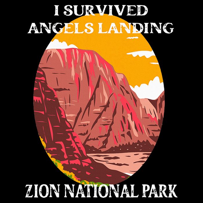 I Survived Angels Landing Hike Zion National Park Utah Drawstring Bag